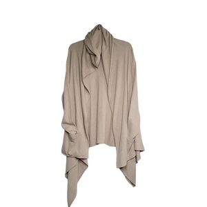 Vtg Ralph Lauren Sport Sz L Oversized Cardigan Sweater Cape Wool Blend Hooded